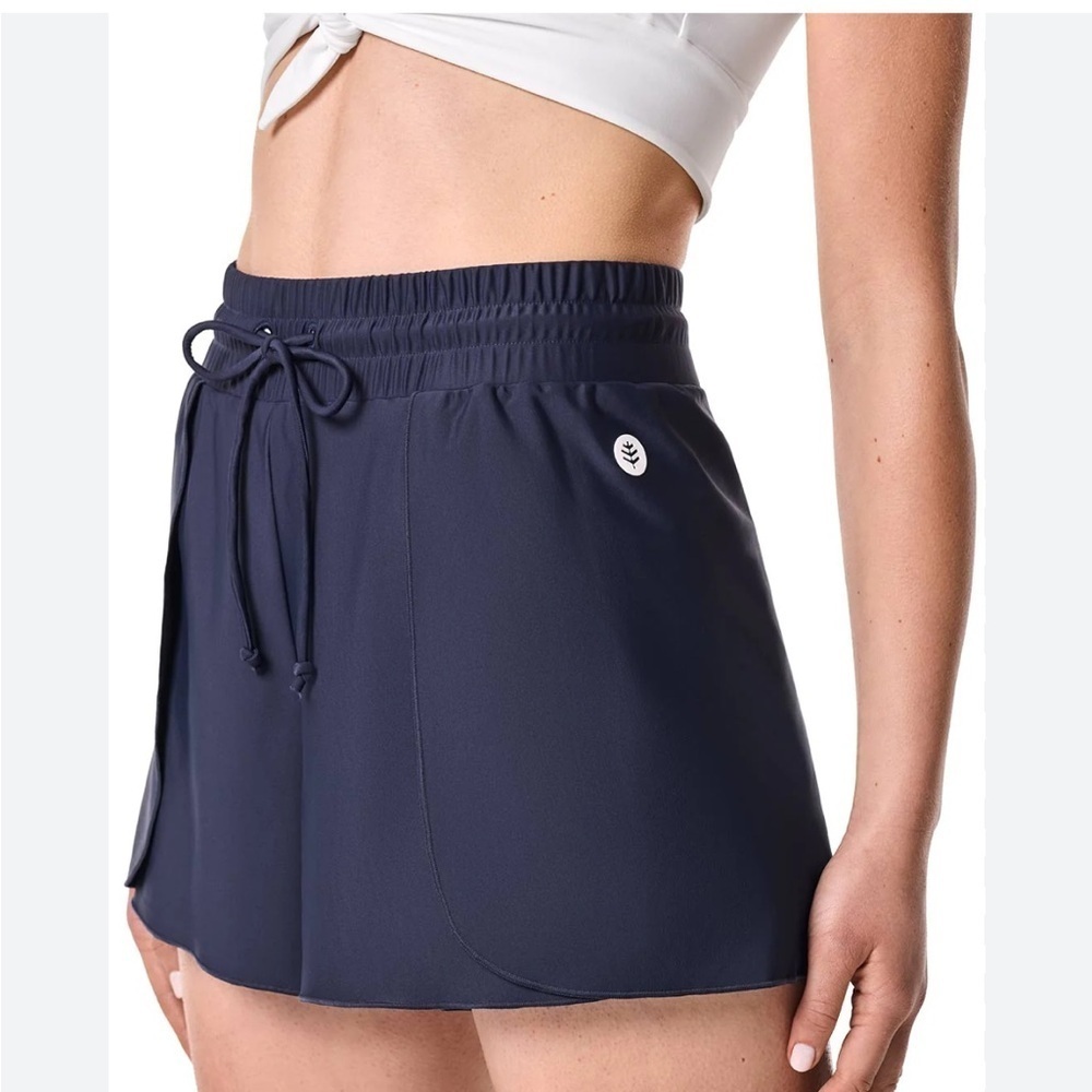 Coolibar Relaxed Cover-Up Swim Shorts  Navy Size XS NWT